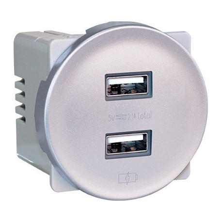 COMETE Prise double USB SILVER 