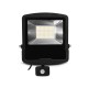 Projecteur LED Noir - Plat - 70 WATT, 3000°K, IP65 + Détecteur Garantie 5 Ans