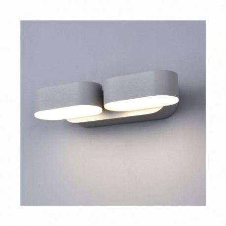 Applique murale LED 2 x 6W double Orientable - IP54 - Gris - 4000°K