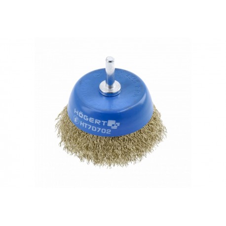 Brosse conique tige 75 mm, fil laiton 0,3 mm