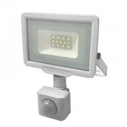 PROJECTEUR LED Plat Blanc 230 V 10 WATT IP65 2700°K + Détecteur