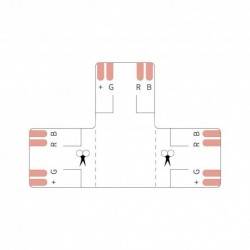 Connecteur T Shape 10mm 3/4 Pins COB a souder ou connecteur