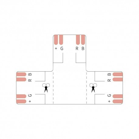 Connecteur T Shape 10mm 3/4 Pins COB a souder ou connecteur